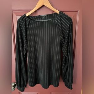 Black Banana Republic blouse with stripes